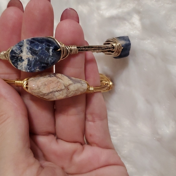 Set of 2•Wire wrapped•gold/bronze tone•gemstones? - Picture 5 of 16